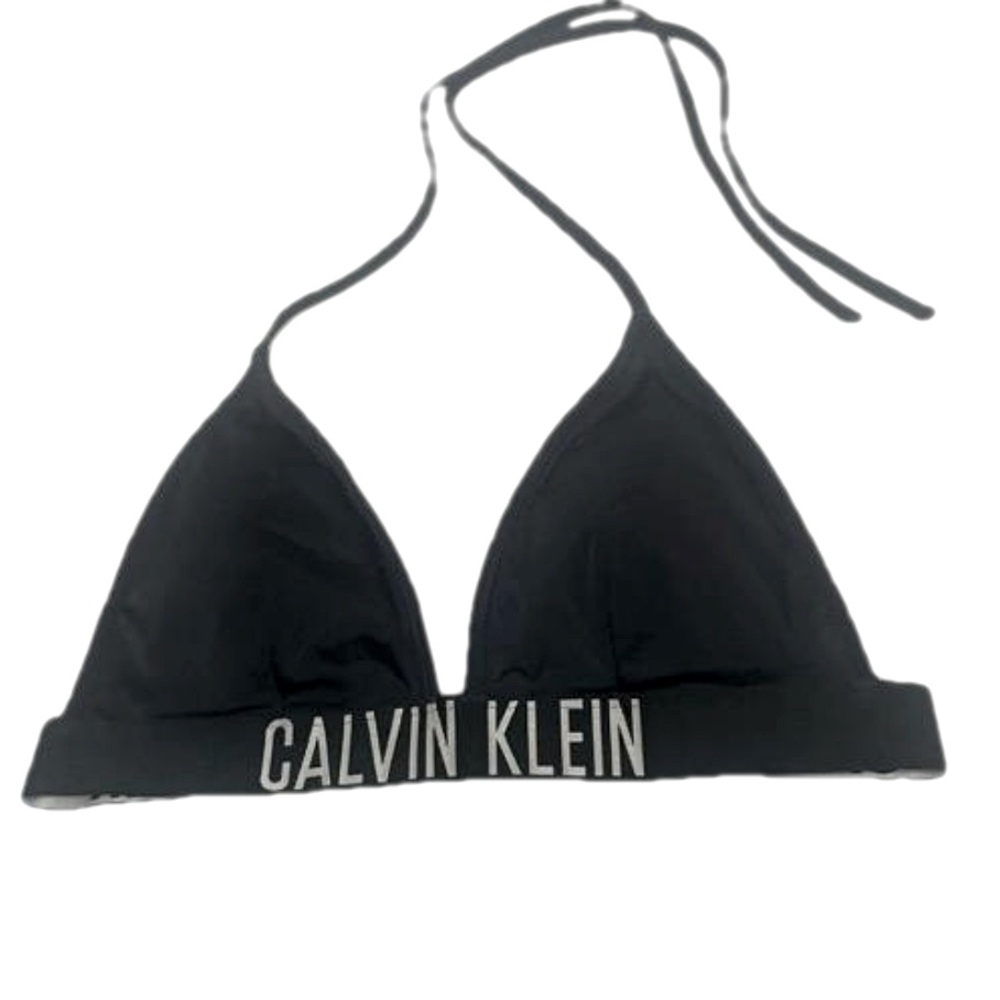 Calvin Klein black logo Swim Top